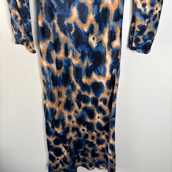 Anthropologie Blue and Tan Maxi Dress - Picture 5 of 6